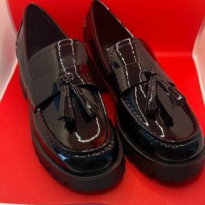 Nine West Black Patent Tassel Loafers